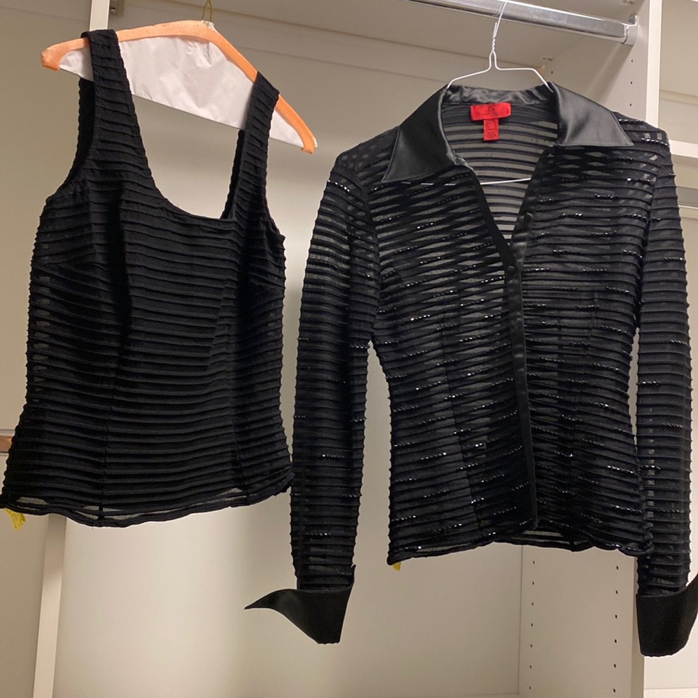 Dressy black blouse with matching shell